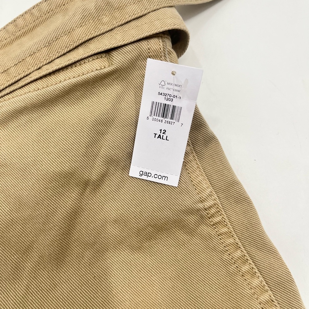 NEW Womens Gap Khaki Tan High Rise Shorts Size 12 Tall - Picture 2 of 8